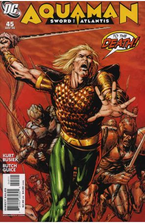 Aquaman: Sword of Atlantis 45 published by DC with cover art by Butch Guice