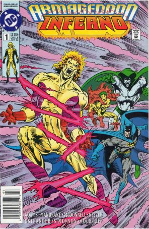 Armageddon: Inferno 1 (Newsstand) published by DC with cover art by Michael Netzer