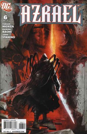 Azrael (2nd Series) 6 published by DC with cover art by Francesco Mattina