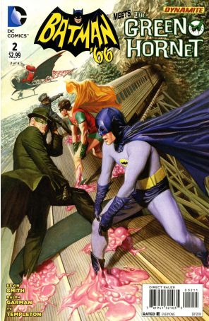 Batman '66 Meets the Green Hornet 2 published by DC with cover art by Alex Ross