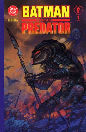 Batman Versus Predator 1B published by DC with cover art by Arthur Suydam