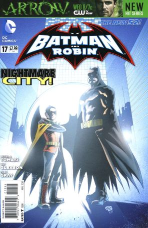 Batman and Robin (2nd Series) 17 published by DC with cover art by Mick Gray