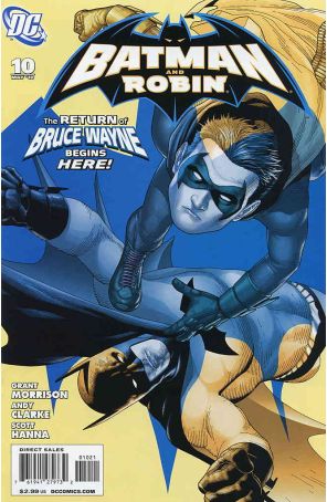 Batman and Robin 10A published by DC with cover art by Andy Clarke