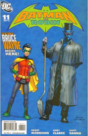Batman and Robin 11 published by DC with cover art by Frank Quitely