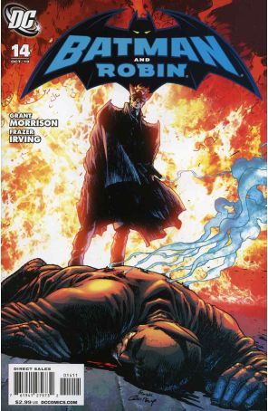 Batman and Robin 14 published by DC with cover art by Frank Quitely