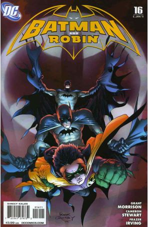 Batman and Robin 16 published by DC with cover art by Frank Quitely
