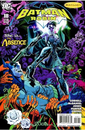 Batman and Robin 18 published by DC with cover art by Guillem March