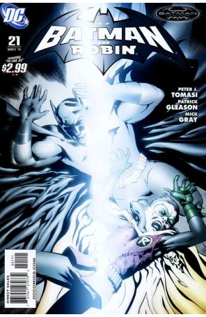 Batman and Robin 21 published by DC with cover art by Patrick Gleason