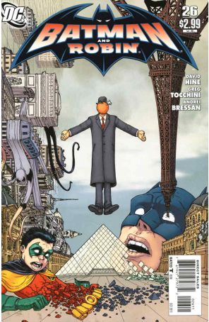 Batman and Robin 26 published by DC with cover art by Chris Burnham