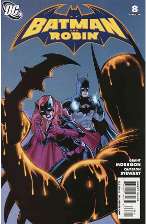 Batman and Robin 8A published by DC with cover art by Cameron Stewart