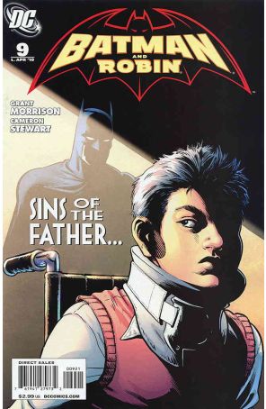Batman and Robin 9A published by DC with cover art by Cameron Stewart