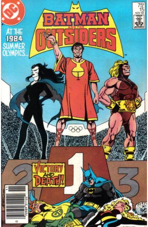 Batman and the Outsiders 15 (Newsstand) published by DC with cover art by Jim Aparo