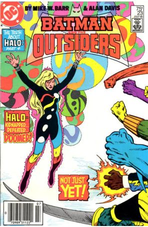 Batman and the Outsiders 23 (Mark Jewelers) published by DC with cover art by Alan Davis