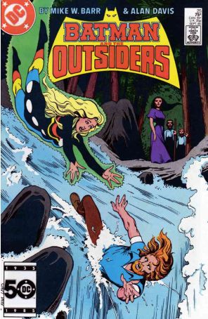 Batman and the Outsiders 25 published by DC with cover art by Alan Davis
