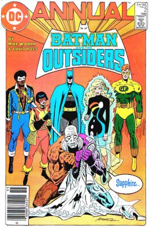 Batman and the Outsiders Annual 2 (Newsstand) published by DC with cover art by Jim Aparo