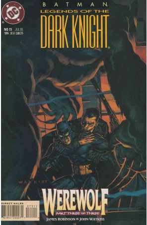 Batman: Legends of the Dark Knight 73 published by DC with cover art by John Watkiss