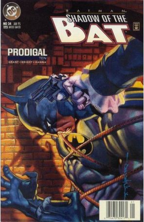 Batman: Shadow of the Bat 34 (Newsstand) published by DC with cover art by Brian Stelfreeze