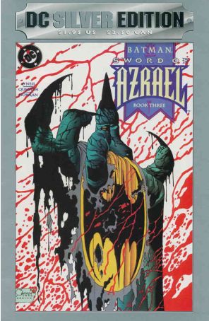 Batman: Sword of Azrael 3 Silver Variant published by DC with cover art by Joe Quesada