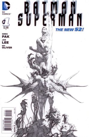 Batman/Superman 1C published by DC with cover art by Jae Lee