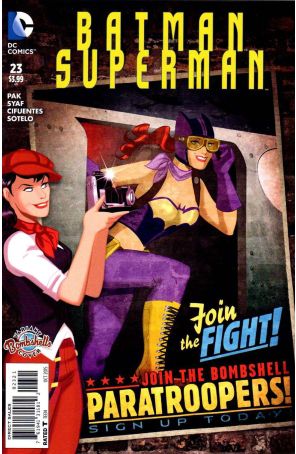 Batman/Superman 23A published by DC with cover art by Des Taylor