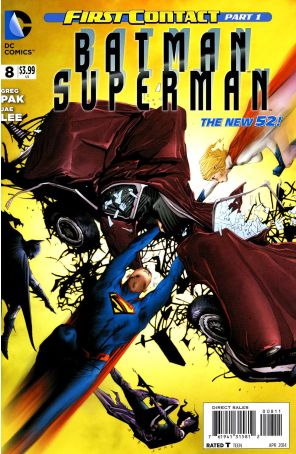 Batman/Superman 8 published by DC with cover art by Jae Lee