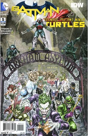 Batman/Teenage Mutant Ninja Turtles 5 published by DC with cover art by Freddie Williams II
