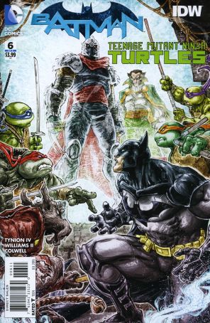 Batman/Teenage Mutant Ninja Turtles 6 published by DC with cover art by Freddie Williams II