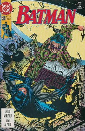 Batman 490 published by DC with cover art by Travis Charest