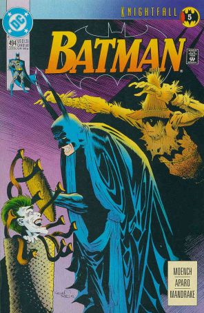 Batman 494 published by DC with cover art by Kelley Jones