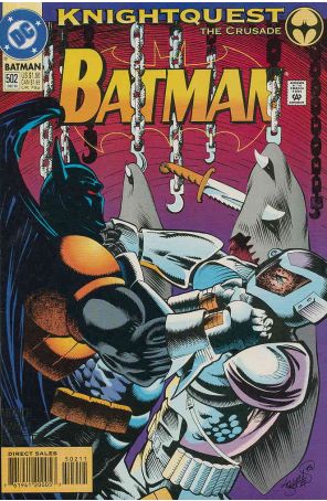 Batman 502 published by DC with cover art by Kelley Jones