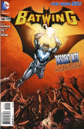 Batwing 14 published by DC with cover art by Marcus To