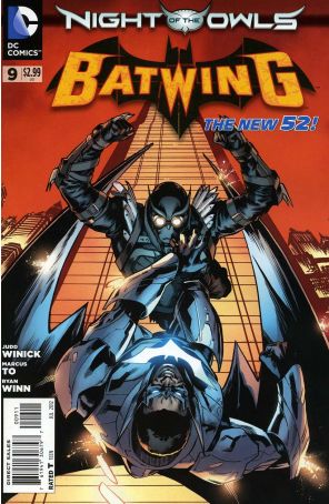 Batwing 9 published by DC with cover art by Marcus To