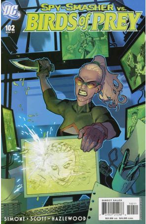 Birds of Prey 102 published by DC with cover art by Stéphane Roux