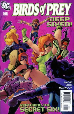 Birds of Prey 105 published by DC with cover art by Stéphane Roux