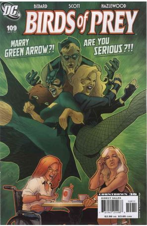 Birds of Prey 109 published by DC with cover art by Stéphane Roux