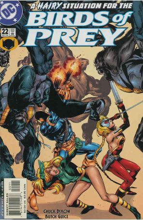 Birds of Prey 22 published by DC with cover art by Butch Guice