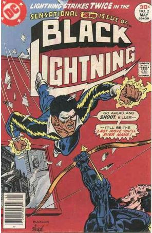 Black Lightning (1st Series) 2 published by DC with cover art by Rich Buckler
