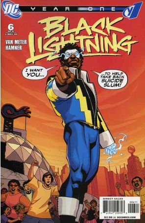 Black Lightning: Year One 6 published by DC with cover art by Cully Hamner