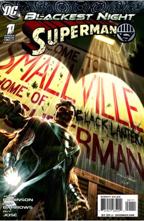 Blackest Night: Superman 1 published by DC with cover art by Eddy Barrows