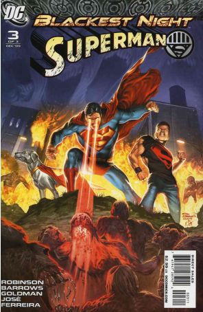 Blackest Night: Superman 3 published by DC with cover art by Eddy Barrows