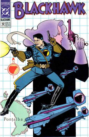 Blackhawk (3rd Series) 12 published by DC with cover art by Rick Burchett