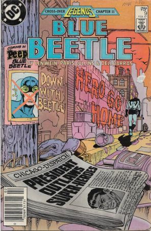 Blue Beetle (3rd Series) 9 (Newsstand) published by DC with cover art by Paris Cullins