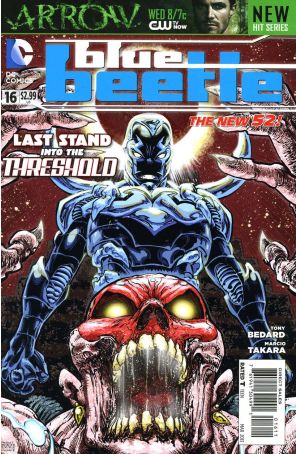 Blue Beetle (5th Series) 16 published by DC with cover art by Freddie E. Williams II