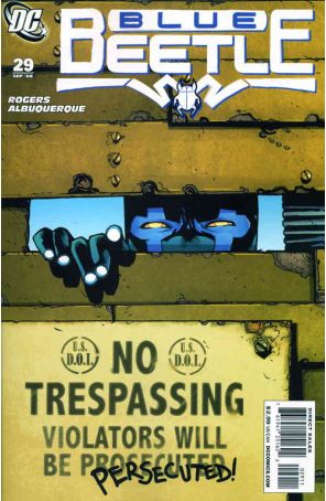 Blue Beetle (4th Series) 29 published by DC with cover art by Rafael Albuquerque