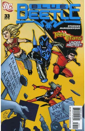 Blue Beetle (4th Series) 33 published by DC with cover art by Rafael Albuquerque