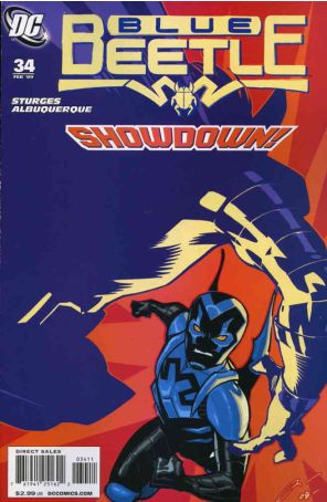 Blue Beetle (4th Series) 34 published by DC with cover art by Rafael Albuquerque