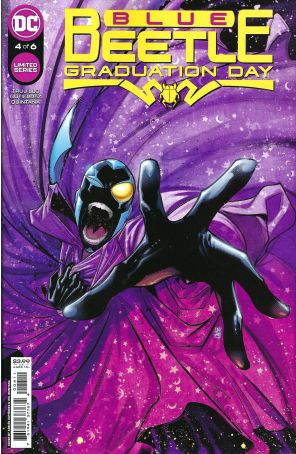 Blue Beetle: Graduation Day 4 published by DC with cover art by Adrián Gutiérrez