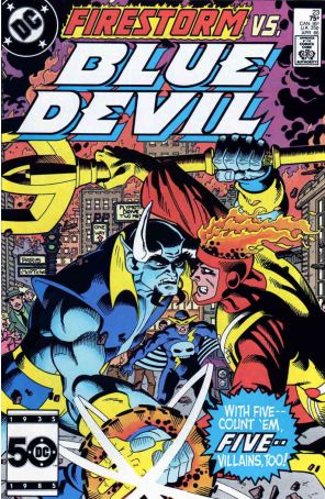 Blue Devil 23 published by DC with cover art by Paris Cullins
