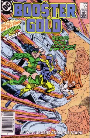 Booster Gold 17 (Newsstand) published by DC with cover art by Dan Jurgens