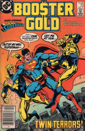 Booster Gold 23 (Newsstand) published by DC with cover art by Dan Jurgens